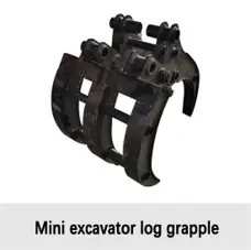 Mini excavator log grapple