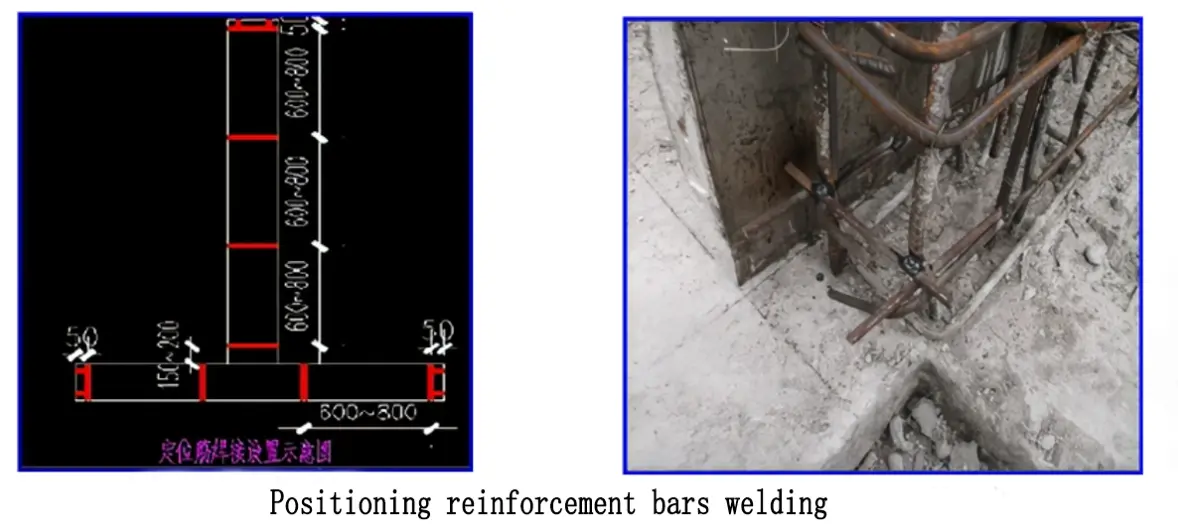 positioning reinforcement bars welding